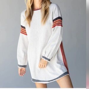 Natural Life Reversible Knitted Trim Sweatshirts Dress